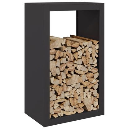 Rastrelliera per Legna da Ardere Nera 60x40x100 cm in Acciaio | homemem39