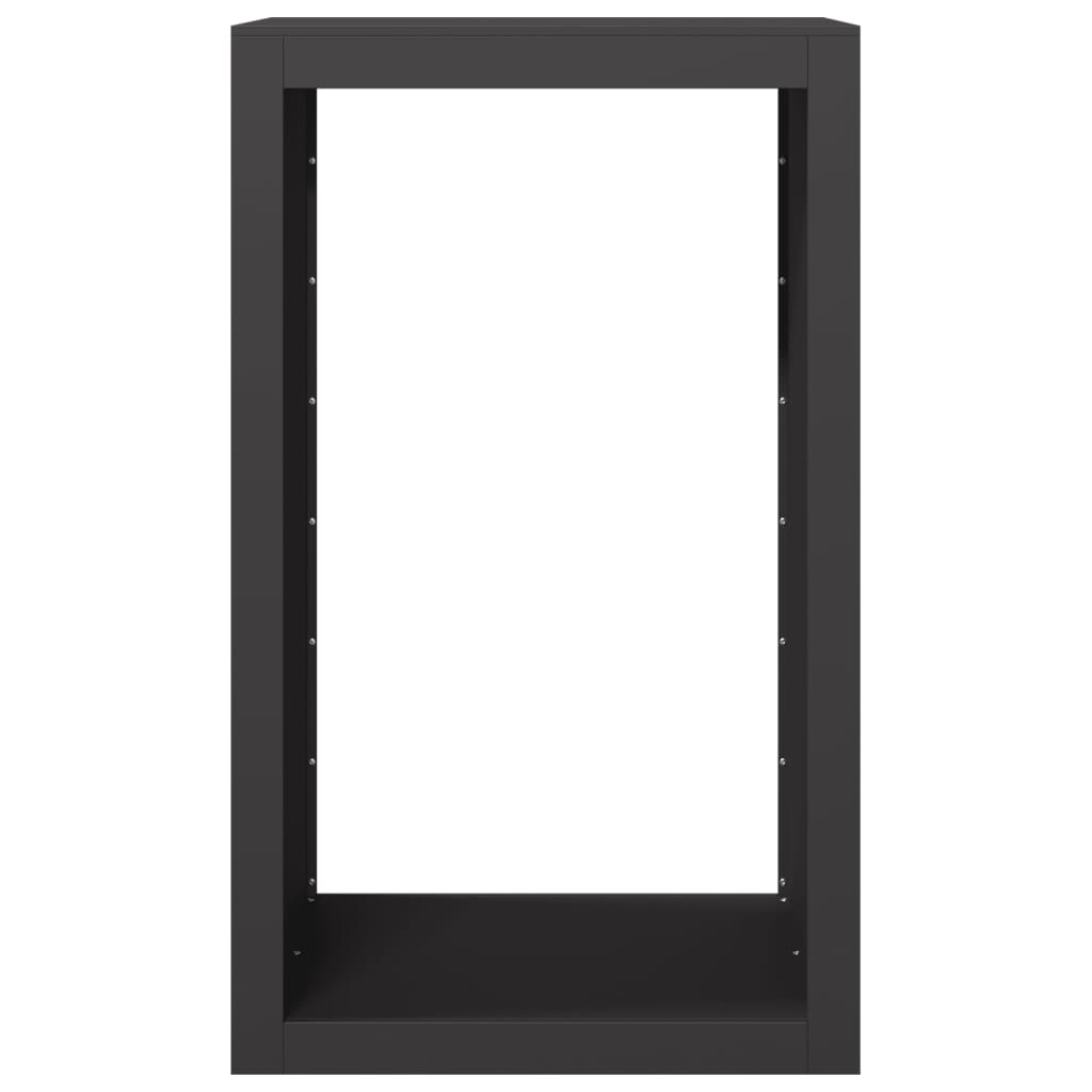 Rastrelliera per Legna da Ardere Nera 60x40x100 cm in Acciaio | homemem39