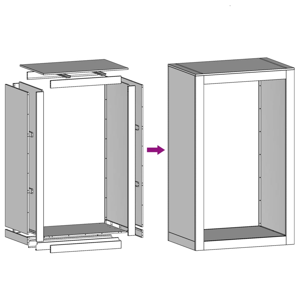 Rastrelliera per Legna da Ardere Nera 60x40x100 cm in Acciaio | homemem39