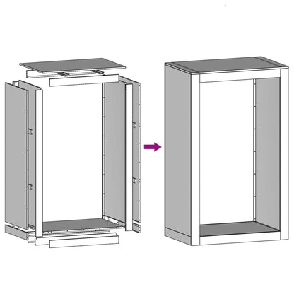 Rastrelliera per Legna da Ardere Nera 60x40x100 cm in Acciaio | homemem39