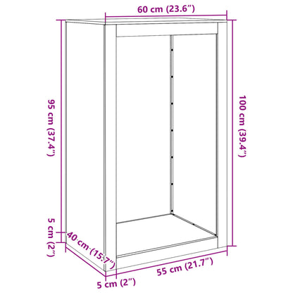 Rastrelliera per Legna da Ardere Nera 60x40x100 cm in Acciaio | homemem39