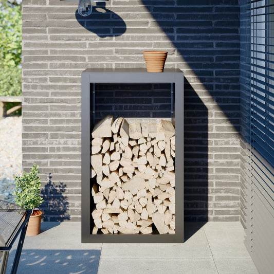 Rastrelliera per Legna da Ardere Antracite 60x40x100 cm Acciaio - homemem39