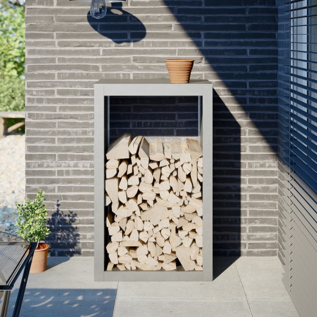 Rastrelliera per Legna da Ardere 60x40x100 cm in Acciaio Inox - homemem39