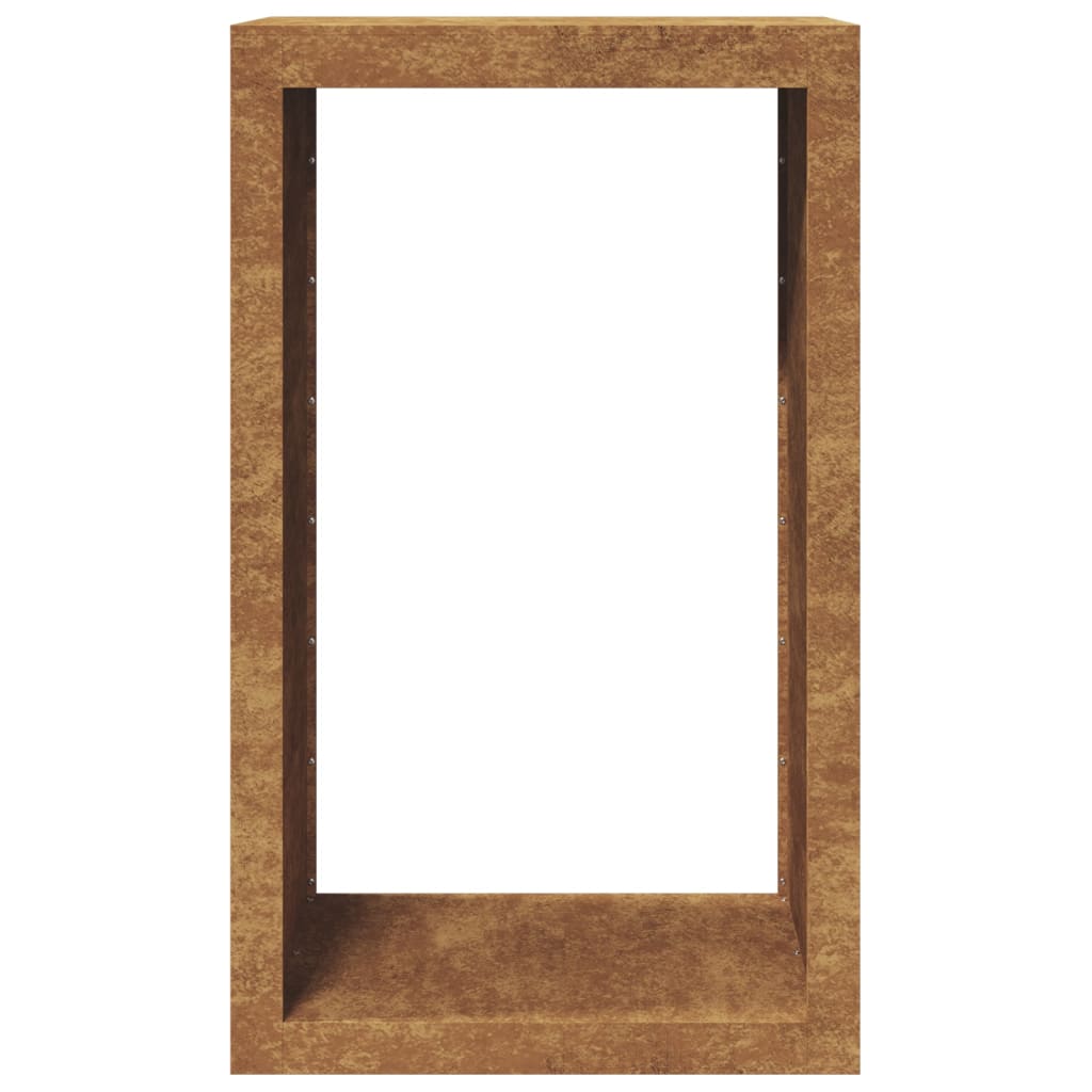 Rack per Legna da Ardere 60x40x100 cm in Acciaio Corten - homemem39