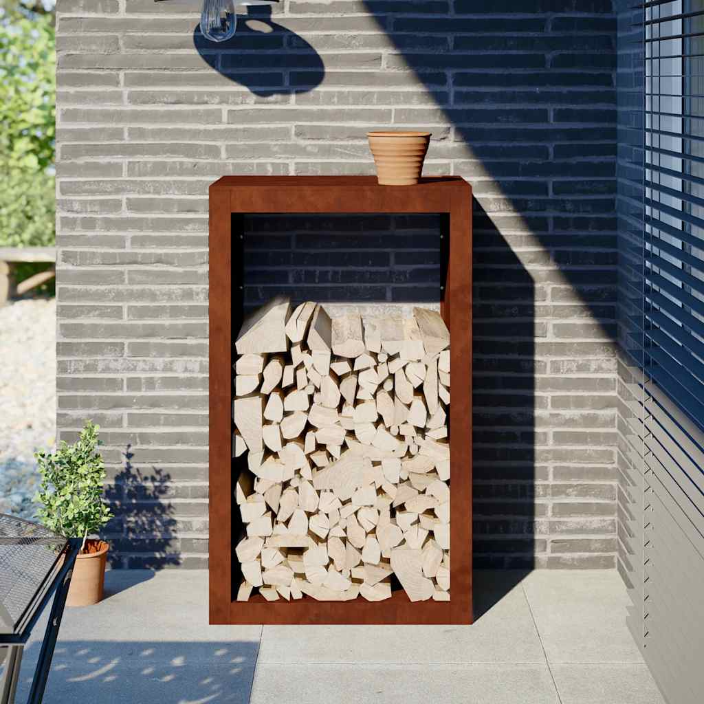 Rack per Legna da Ardere in Acciaio Corten