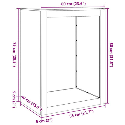 Rastrelliera per Legna 60x40x80 cm in Acciaio Zincato - homemem39