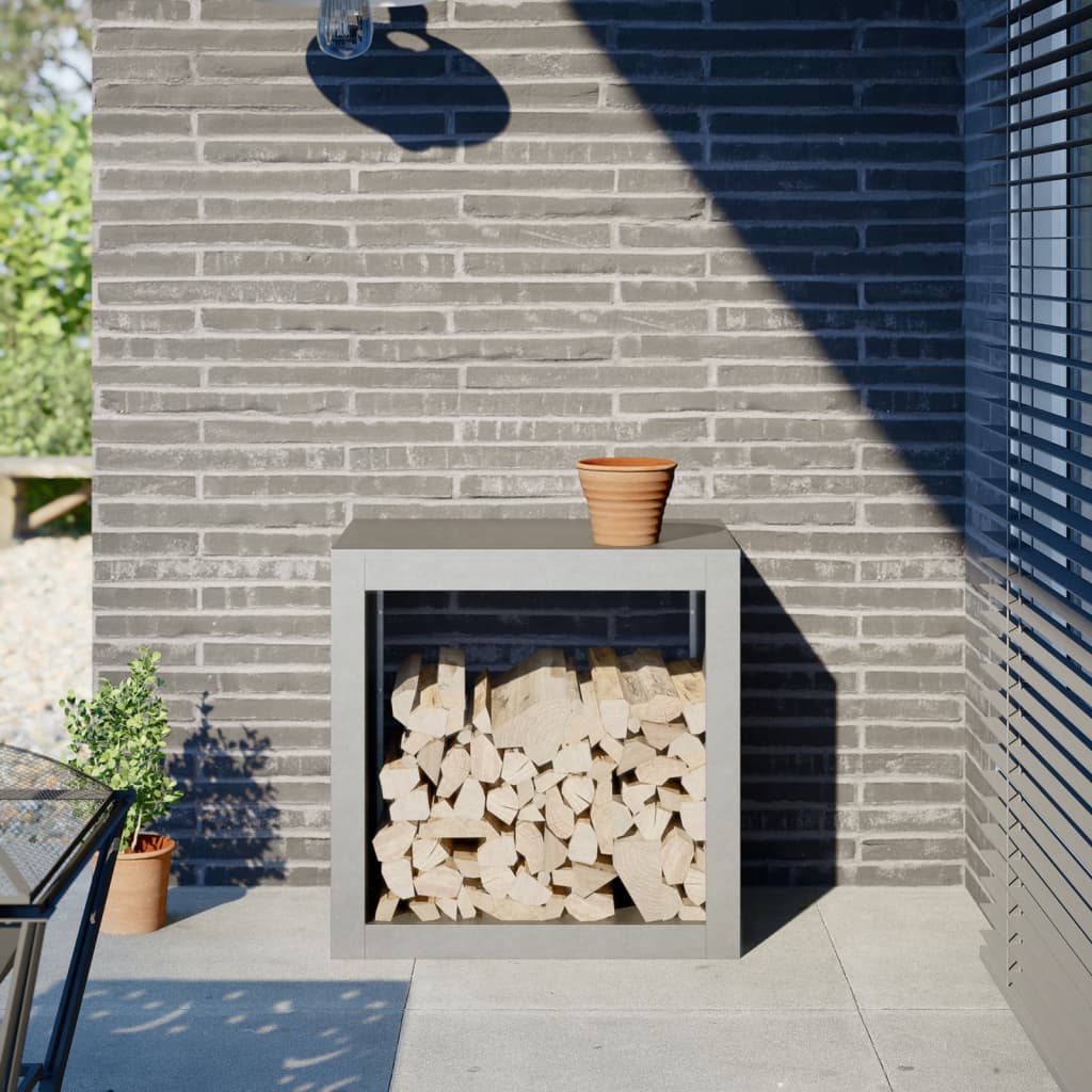 Rastrelliera per Legna da Ardere 60x40x60 cm in Acciaio Inox - homemem39