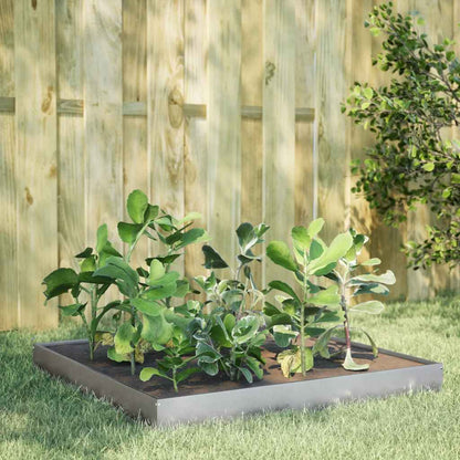 Fioriera Rialzata da Giardino 100x100x18,5cm in Acciaio zincato | homemem39