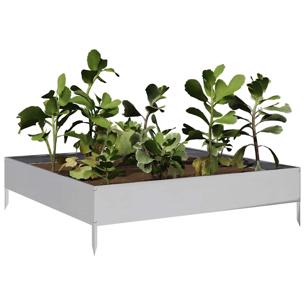 Fioriera Rialzata da Giardino 100x100x26 cm in Acciaio Zincato | homemem39