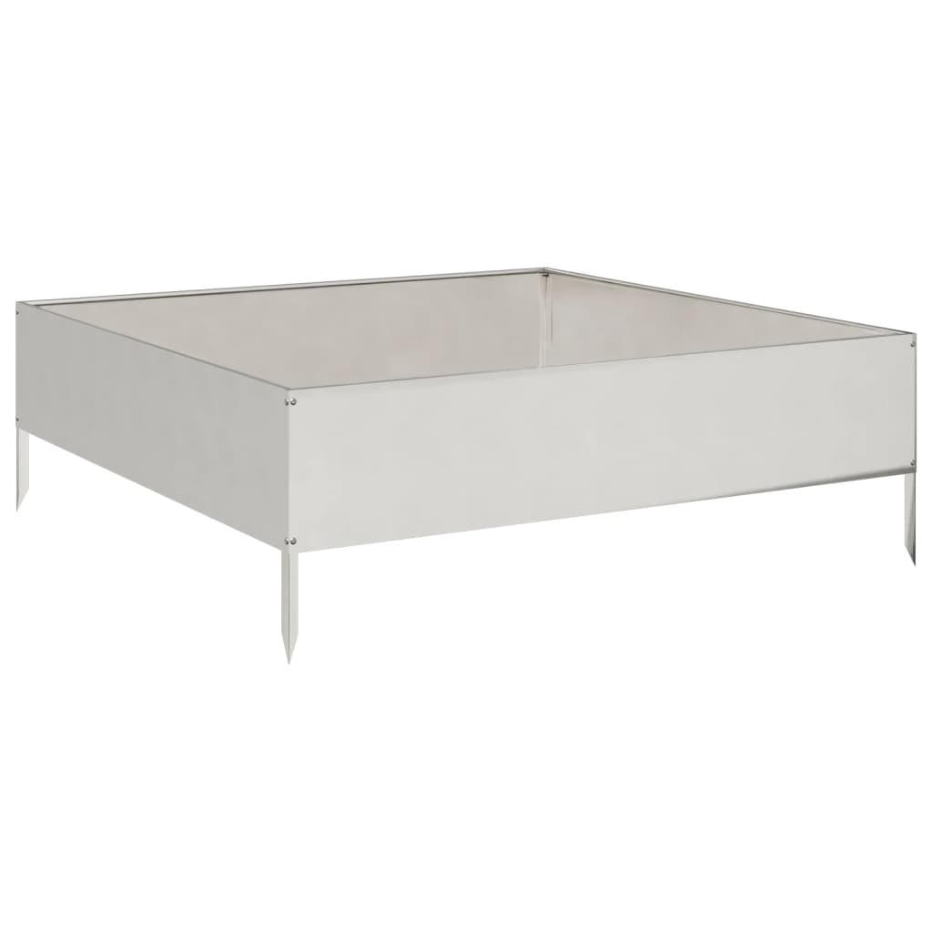 Fioriera Rialzata da Giardino 100x100x33,5 cm in Acciaio Inox