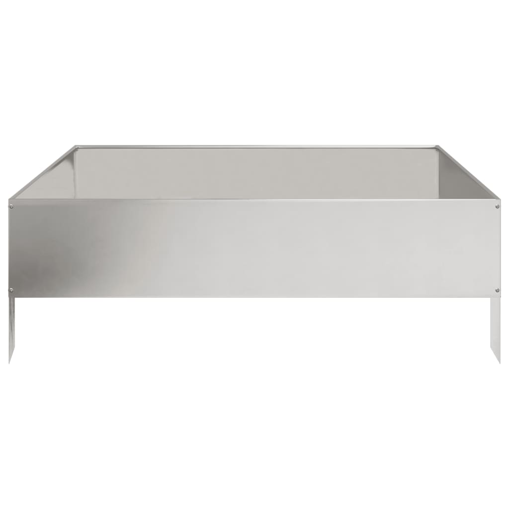 Fioriera Rialzata da Giardino 100x100x33,5 cm in Acciaio Inox