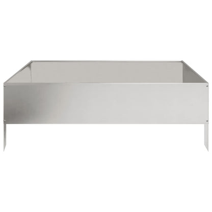 Fioriera Rialzata da Giardino 100x100x33,5 cm in Acciaio Inox