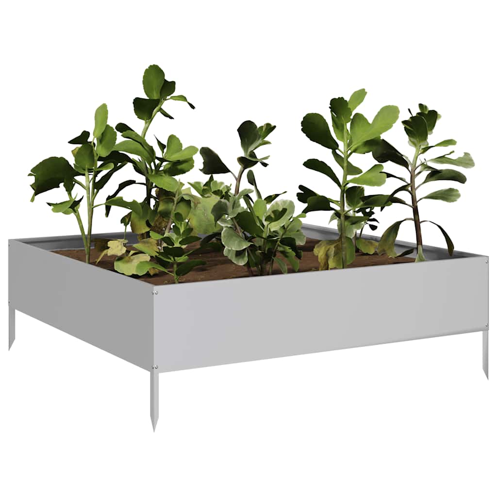 Fioriera Rialzata da Giardino 100x100x33,5cm in Acciaio Zincato | homemem39