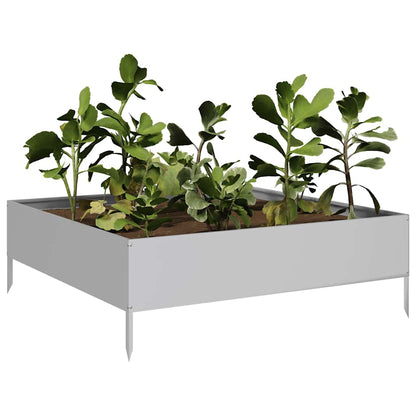 Fioriera Rialzata da Giardino 100x100x33,5cm in Acciaio Zincato | homemem39