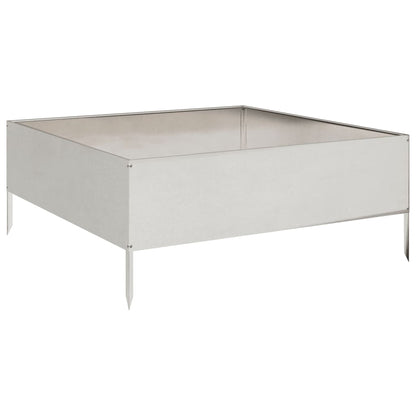 Fioriera Rialzata da Giardino 100x100x25 cm in Acciaio Inox | homemem39