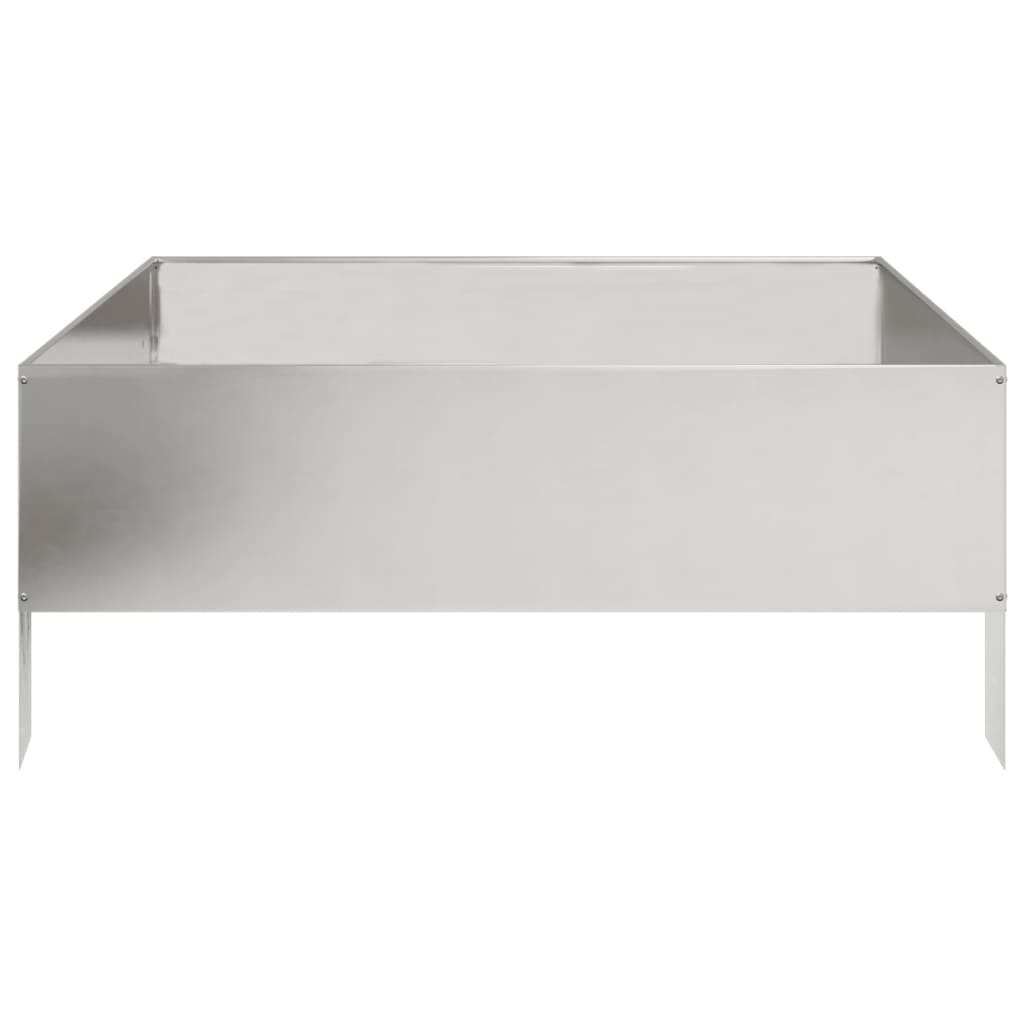 Fioriera Rialzata da Giardino 100x100x25 cm in Acciaio Inox | homemem39
