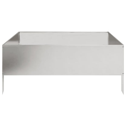 Fioriera Rialzata da Giardino 100x100x25 cm in Acciaio Inox | homemem39