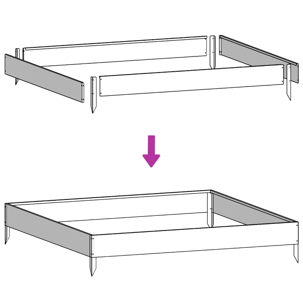Fioriera Rialzata da Giardino 100x100x25 cm in Acciaio Zincato | homemem39