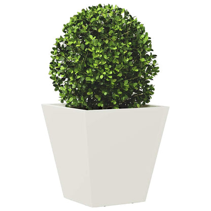 Fioriera da Giardino Bianca 30x30x30 cm in Acciaio