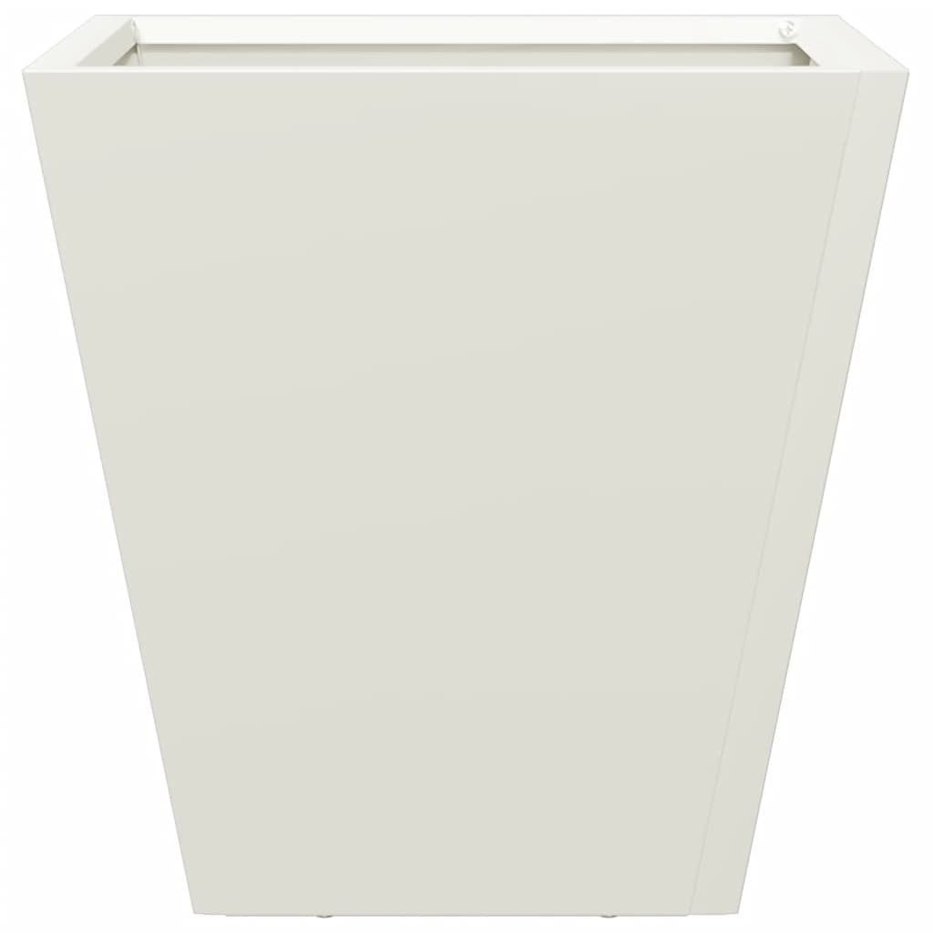 Fioriere da Giardino 2 pz Bianche 30x30x30 cm in Acciaio
