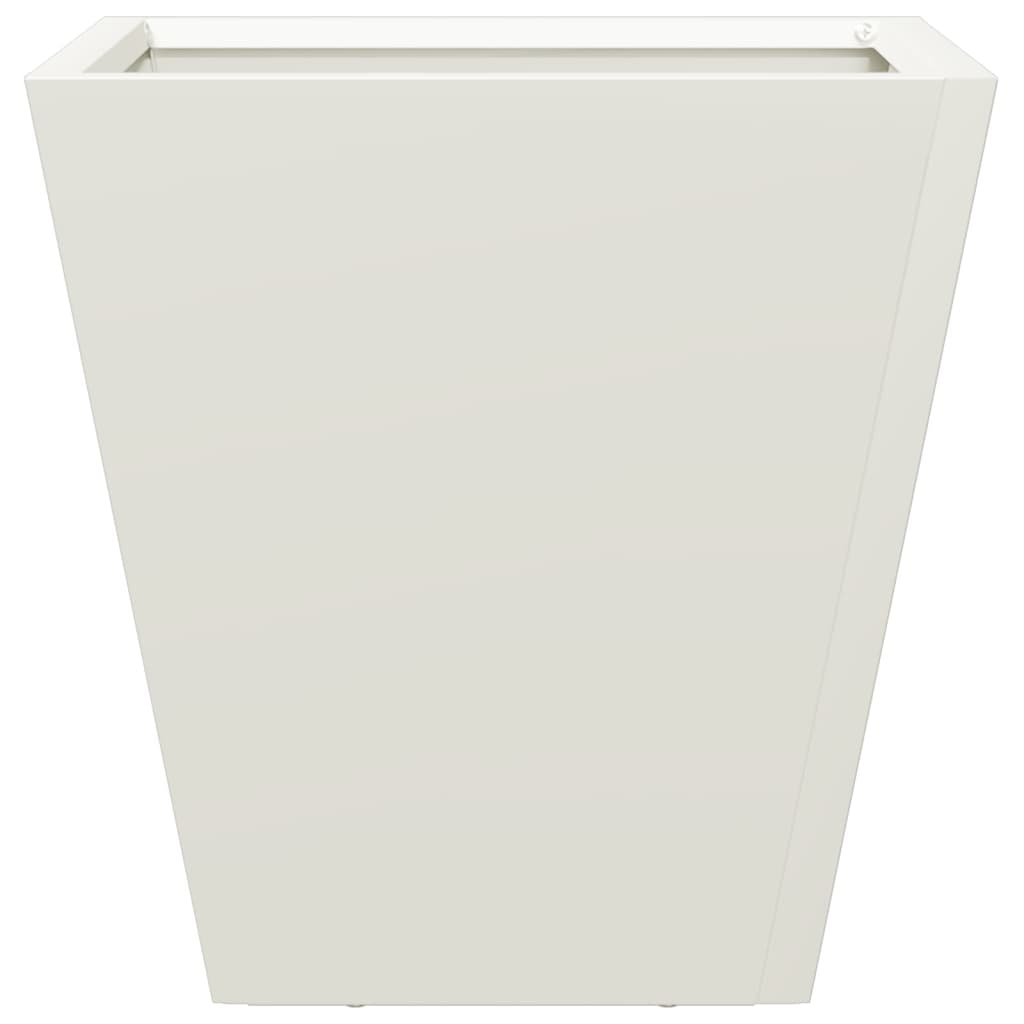 Fioriere da Giardino 2 pz Bianche 30x30x30 cm in Acciaio