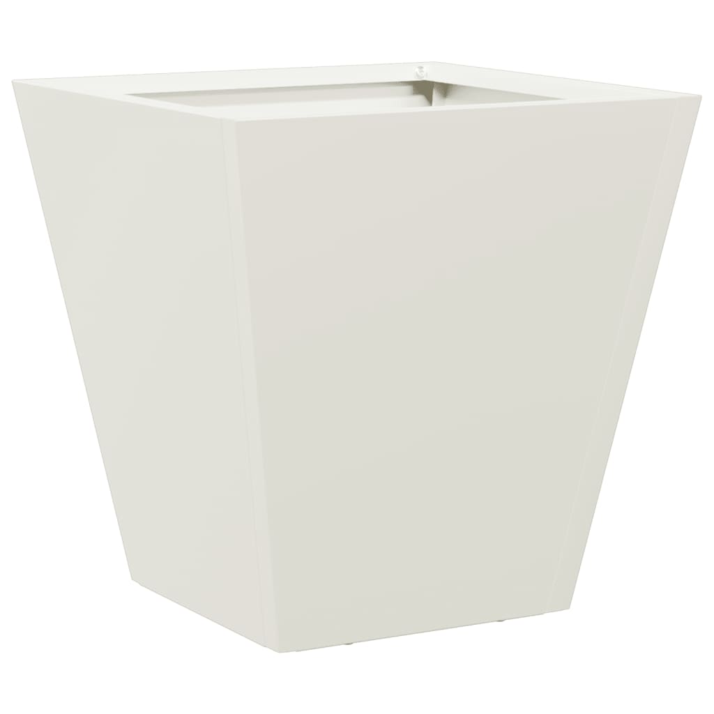 Fioriere da Giardino 2 pz Bianche 30x30x30 cm in Acciaio
