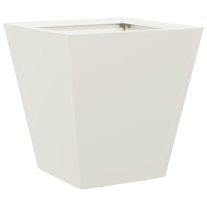 Fioriere da Giardino 2 pz Bianche 30x30x30 cm in Acciaio