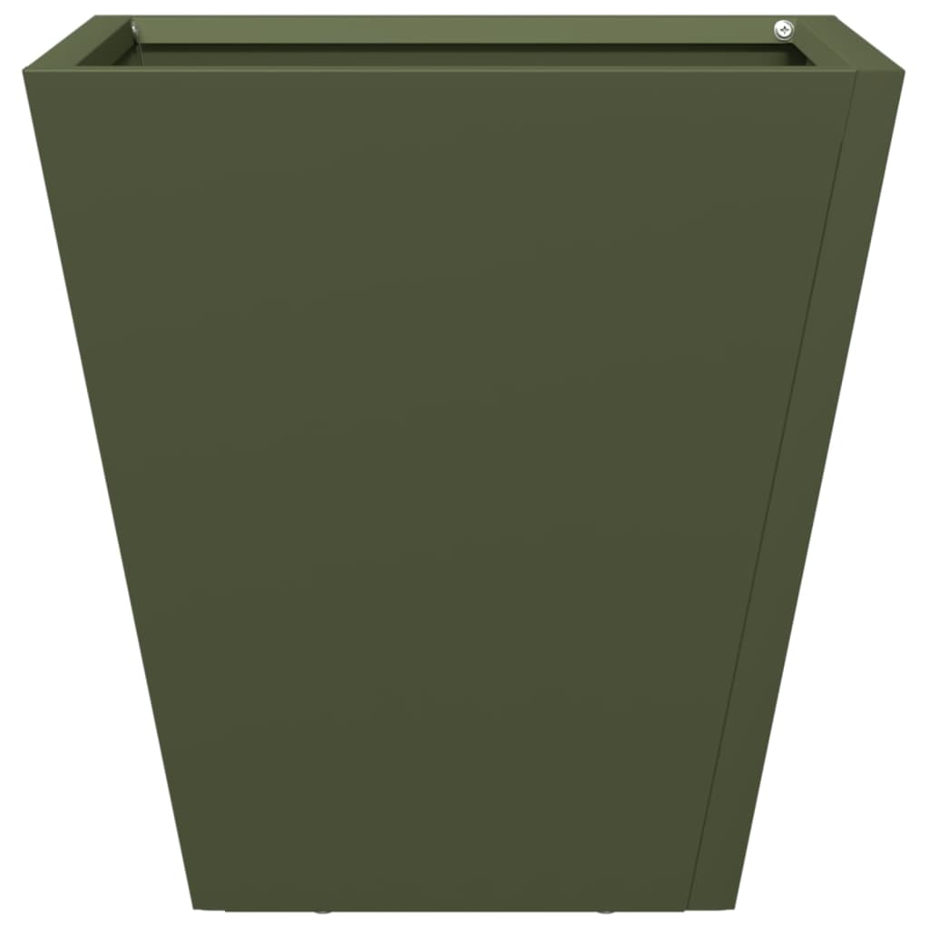 Fioriere da Giardino 2 pz Verde Oliva 30x30x30 cm in Acciaio