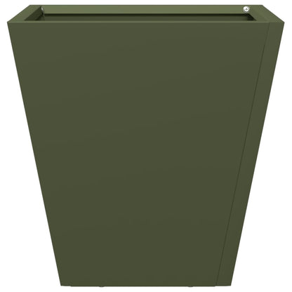 Fioriere da Giardino 2 pz Verde Oliva 30x30x30 cm in Acciaio