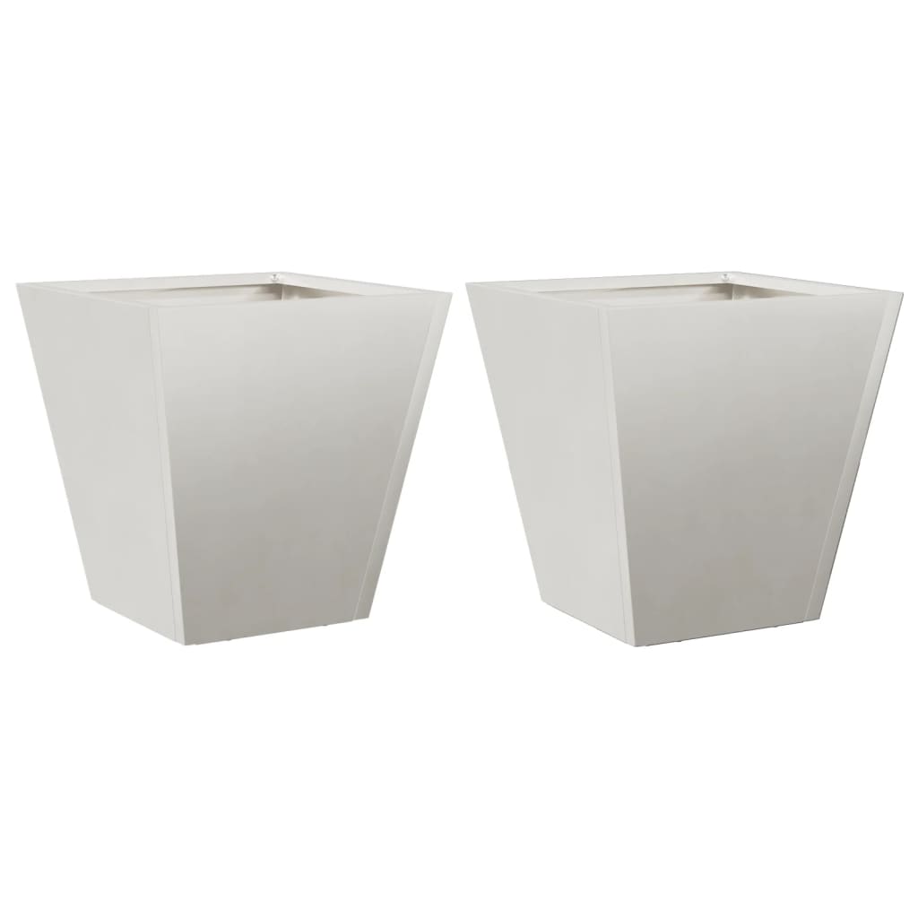 Fioriere da Giardino 2 pz 30x30x30 cm in Acciaio Zincato