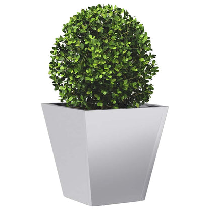 Fioriere da Giardino 2 pz 30x30x30 Grigie in Acciaio Zincato