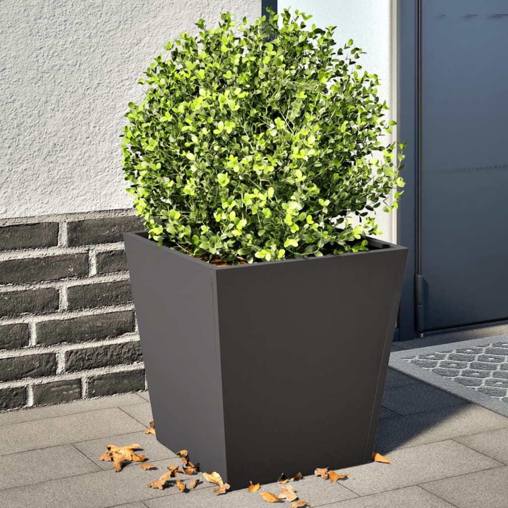 Fioriere da Giardino 2 pz Nere 40x40x40 cm in Acciaio | homemem39