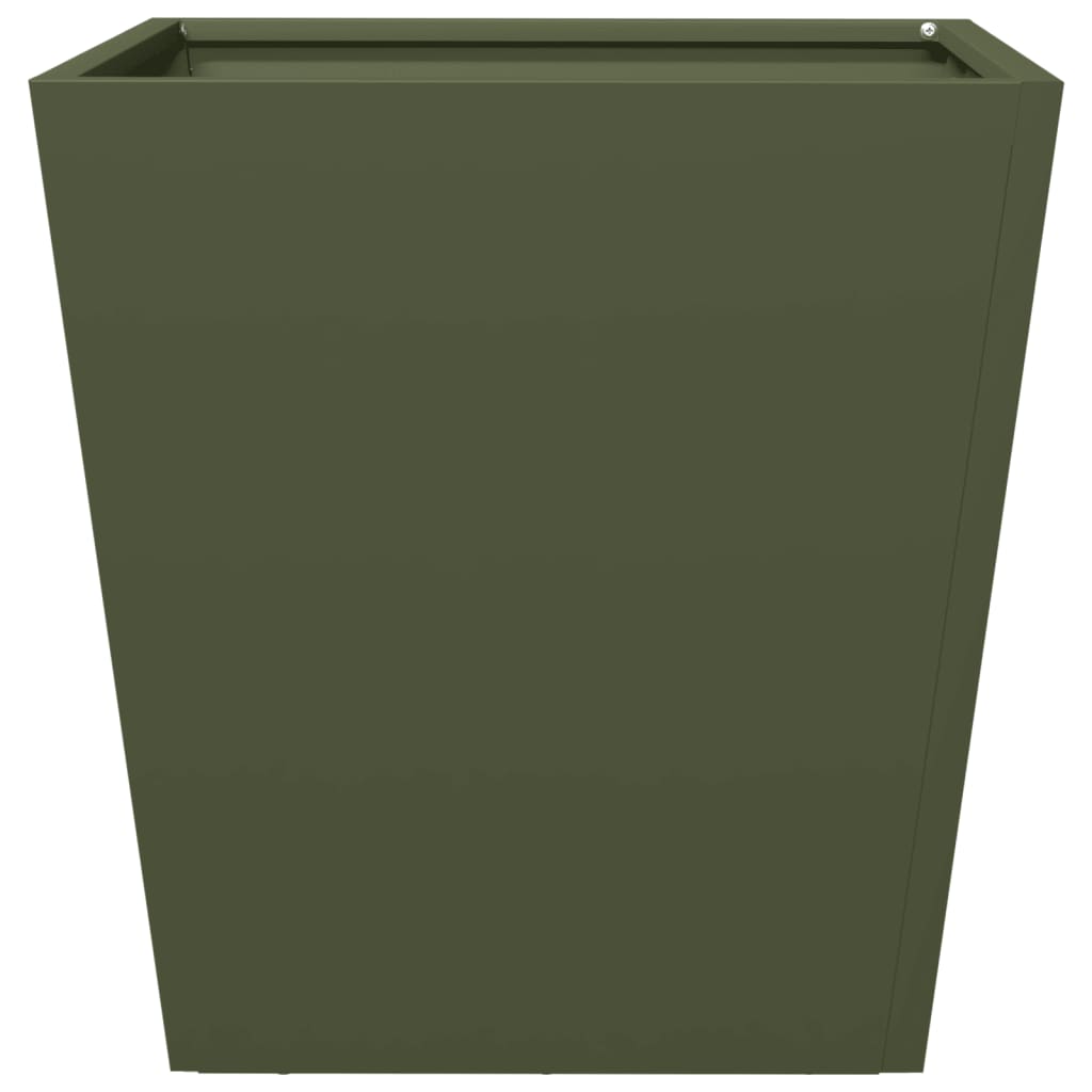 Fioriere da Giardino 2 pz Verde Oliva 40x40x40 cm in Acciaio