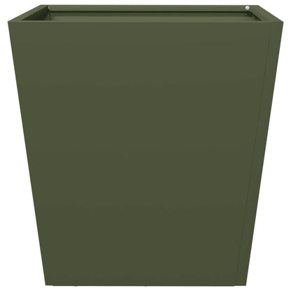 Fioriere da Giardino 2 pz Verde Oliva 40x40x40 cm in Acciaio