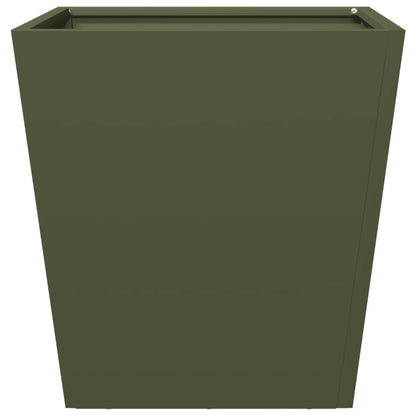 Fioriere da Giardino 2 pz Verde Oliva 40x40x40 cm in Acciaio