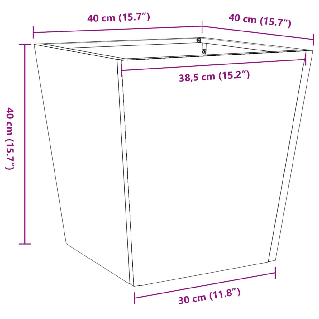 Fioriera da Giardino 40x40x40 cm in Acciaio Inox | homemem39