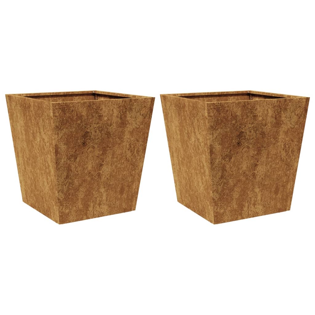 Fioriere da Giardino 2 pz 40x40x40 cm in Acciaio Corten - homemem39