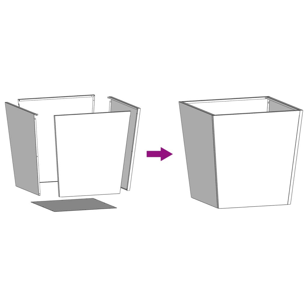 Fioriere da Giardino 2 pz Antracite 50x50x50 cm in Acciaio - homemem39