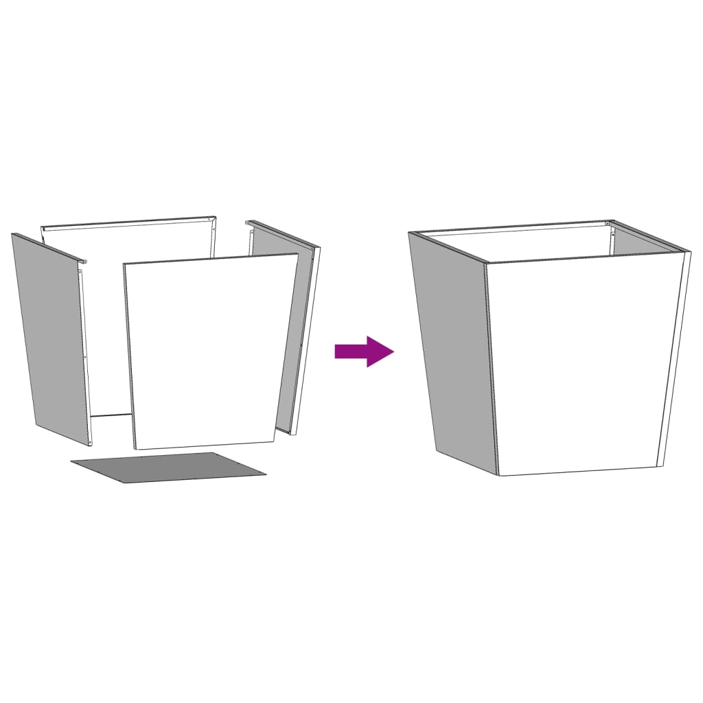 Fioriera da Giardino 50x50x50 cm in Acciaio Corten - homemem39