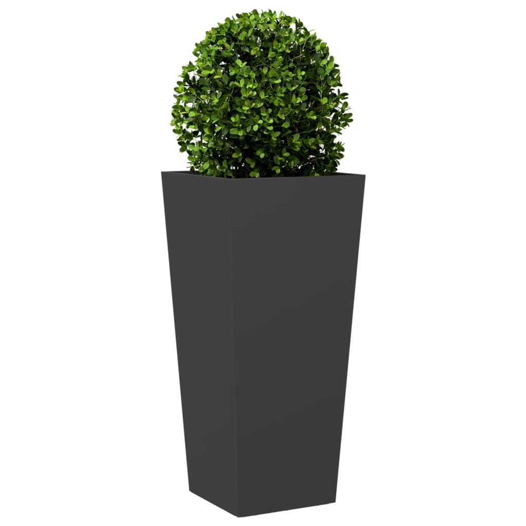 Fioriere da Giardino 2 pz Nere 35x35x75 cm in Acciaio