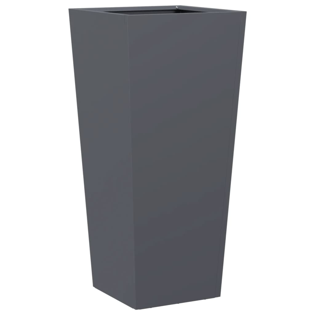 Fioriere da Giardino 2 pz Antracite 35x35x75 cm in Acciaio
