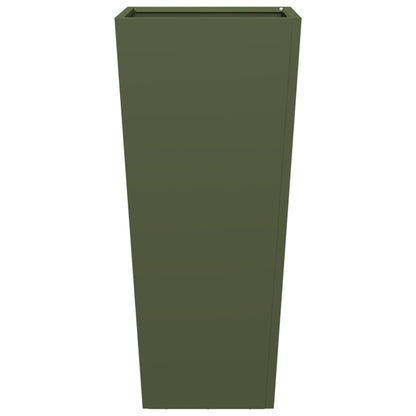 Fioriera da Giardino Verde Oliva 35x35x75 cm in Acciaio - homemem39
