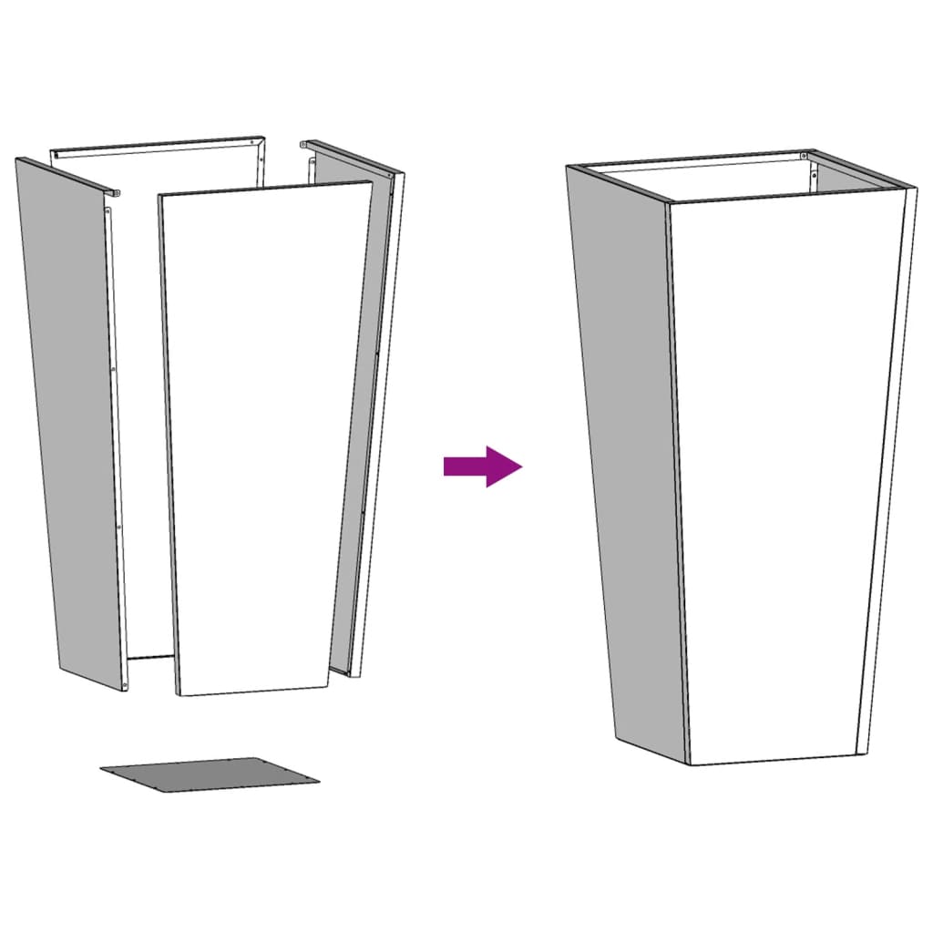 Fioriera da Giardino Verde Oliva 35x35x75 cm in Acciaio - homemem39