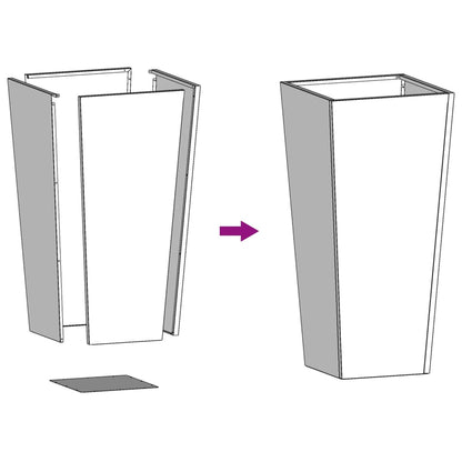 Fioriera da Giardino Verde Oliva 35x35x75 cm in Acciaio - homemem39