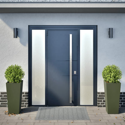 Fioriere da Giardino 2 pz Verde Oliva 35x35x75 cm in Acciaio - homemem39