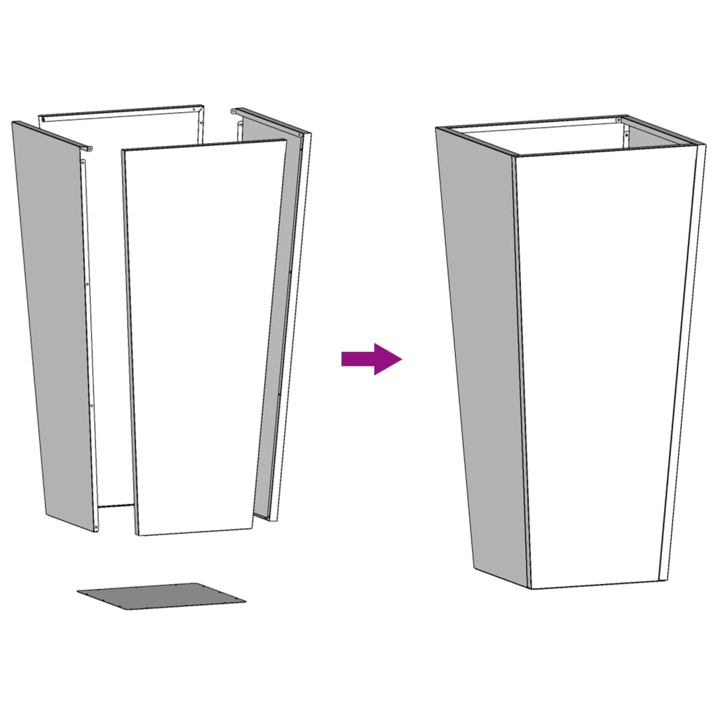 Fioriera da Giardino 35x35x75 cm in Acciaio Inox - homemem39