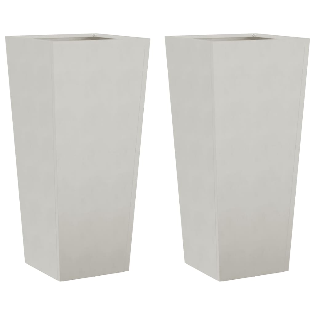Fioriere da Giardino 2 pz 35x35x75 cm in Acciaio Inox | homemem39