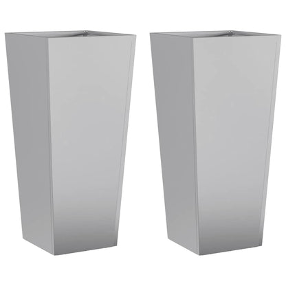 Fioriere da Giardino 2 pz 35x35x75 cm in Acciaio Zincato