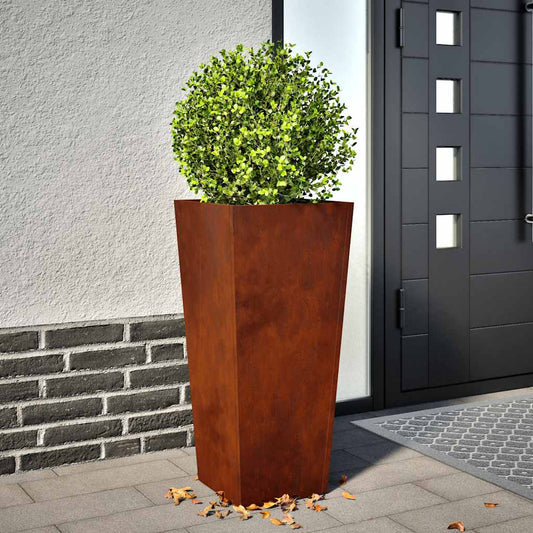Fioriere da Giardino 2 pz 35x35x75 cm in Acciaio Corten