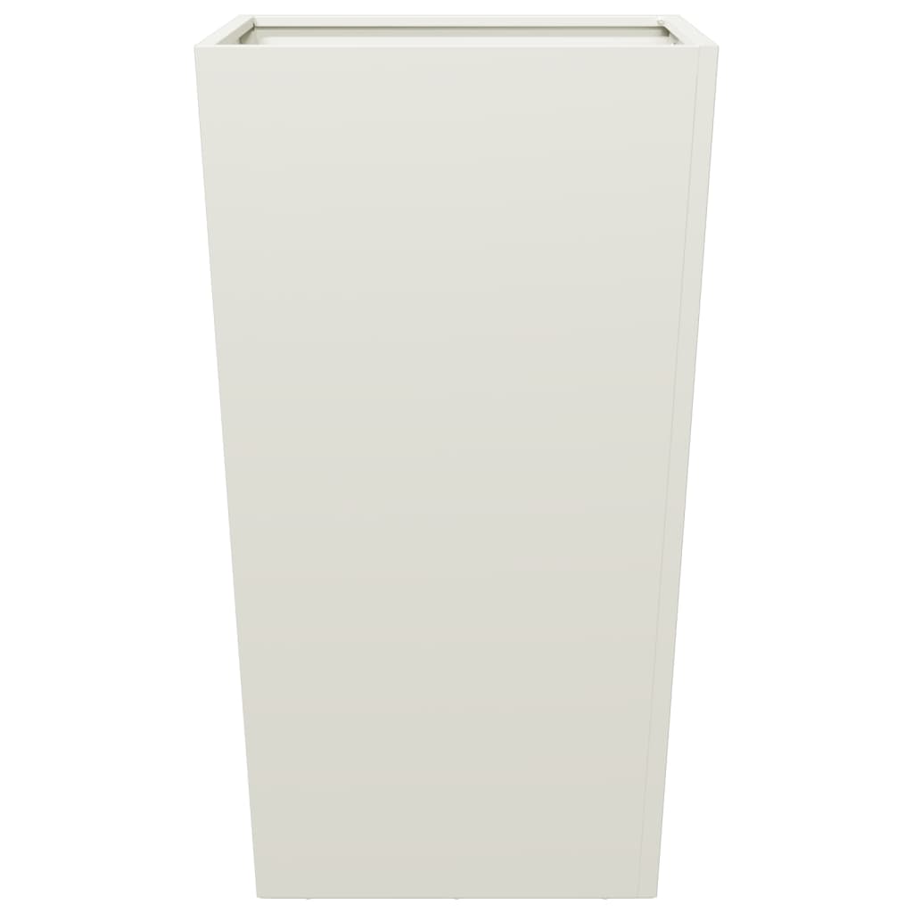 Fioriere da Giardino 2 pz Bianche 45x45x75 cm in Acciaio